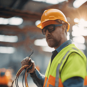 Electrician fitting cables